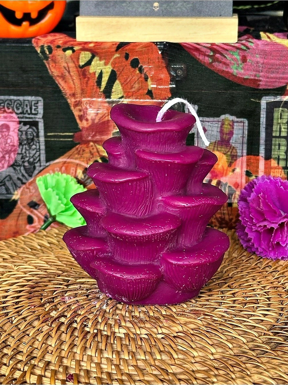 Oyster Mushroom Cluster Candle – Berry Purple